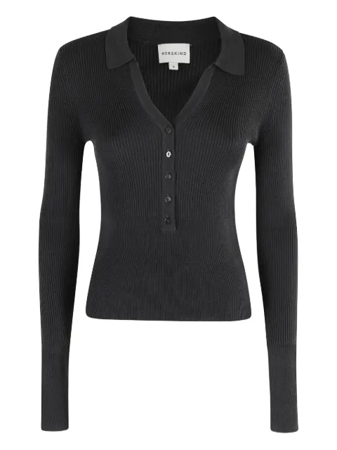 HERSKIND ribbed polo top