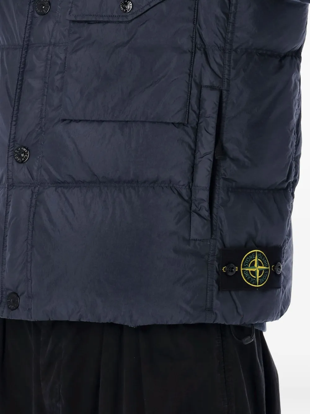 Stone Island Spencer met logopatch Blauw