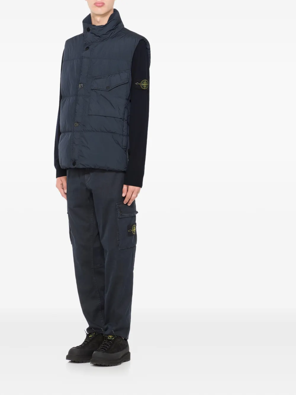Stone Island Spencer met logopatch Blauw
