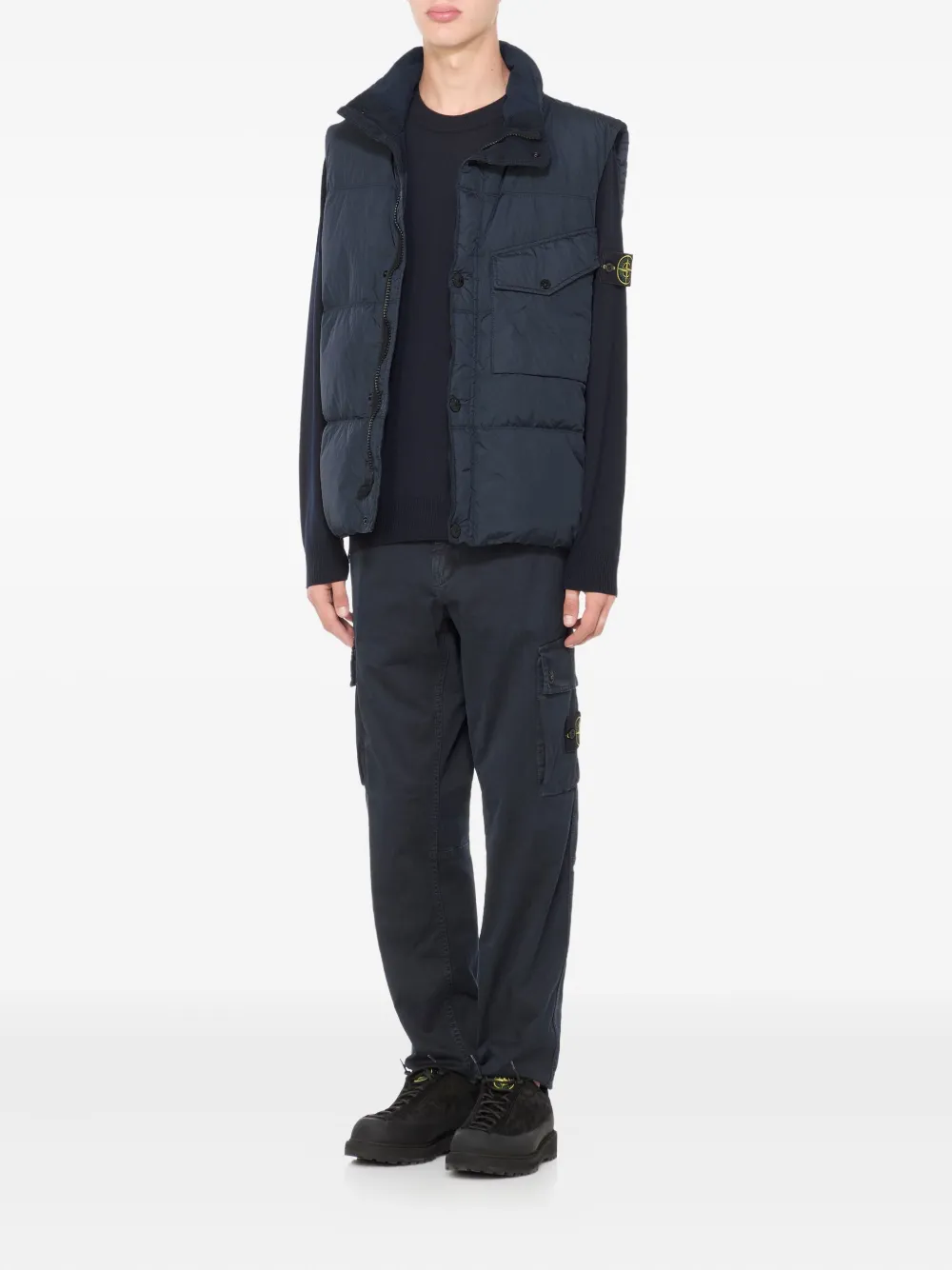 Stone Island Spencer met logopatch Blauw