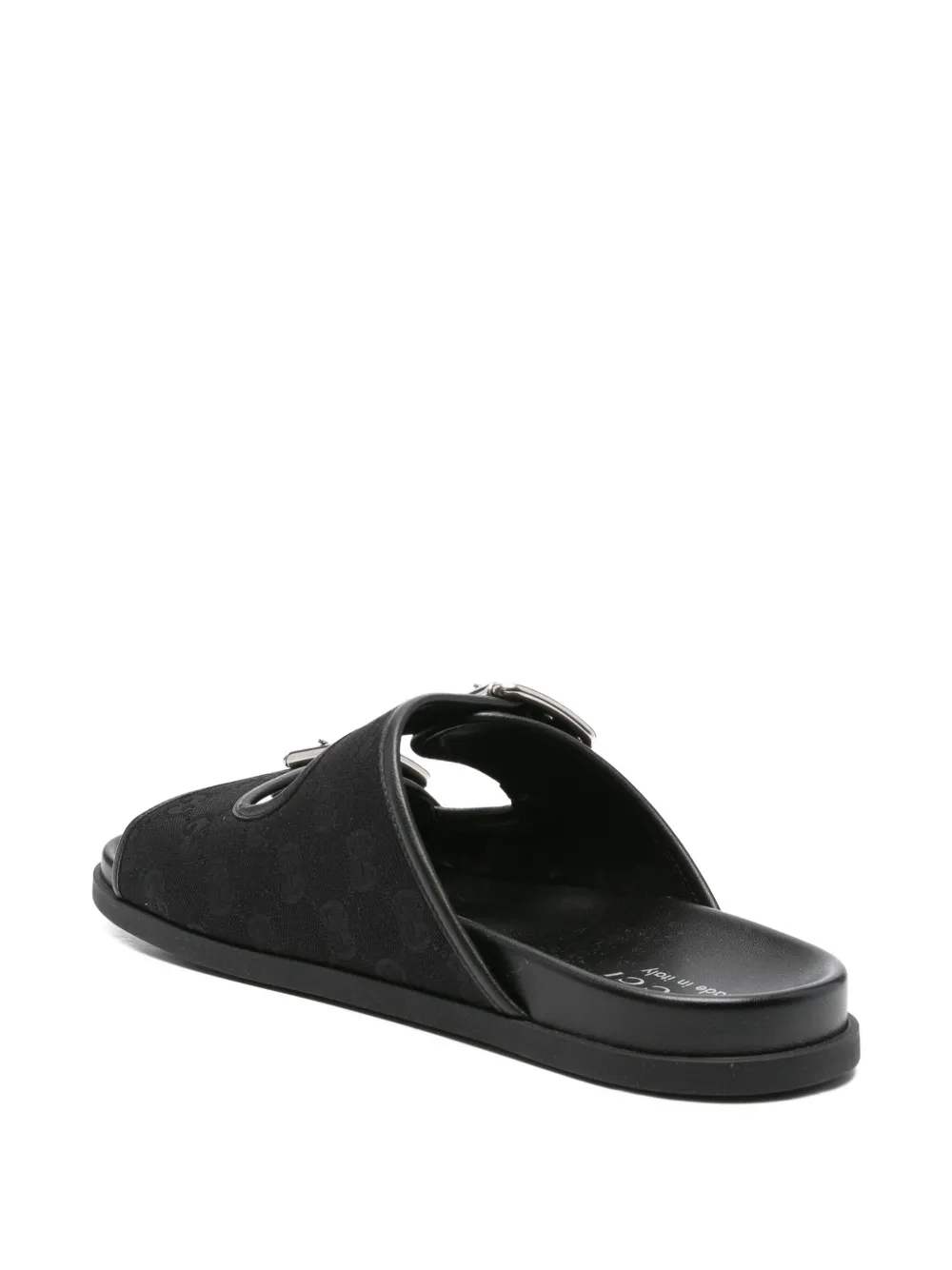 Gucci double-buckle leather sandals Black