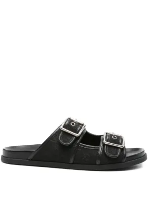 ラグジュアリーを纏う。【GUCCI】Maverik ロゴ レザーサンダル GUCCI Maverik レザーサンダル ロゴ入り | ミスターポーター