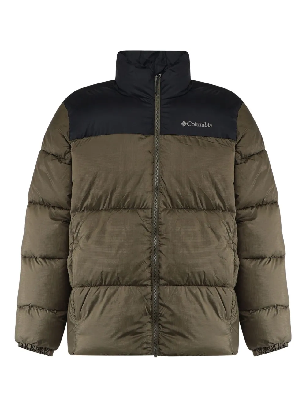 Columbia logo print padded jacket | Green | Image 1