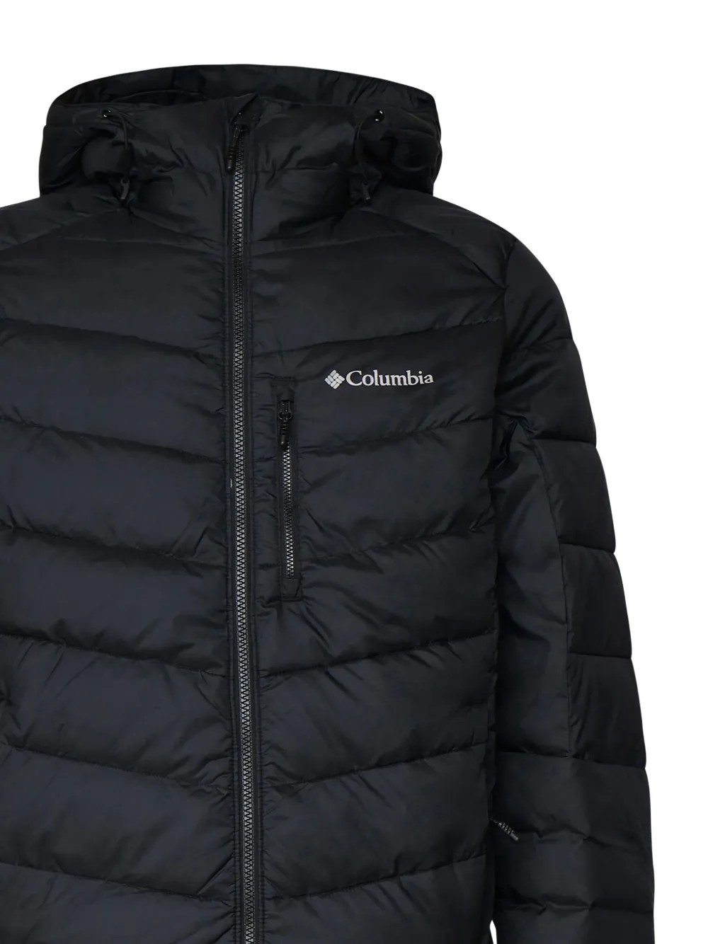 Columbia logo-print hooded padded jacket Zwart