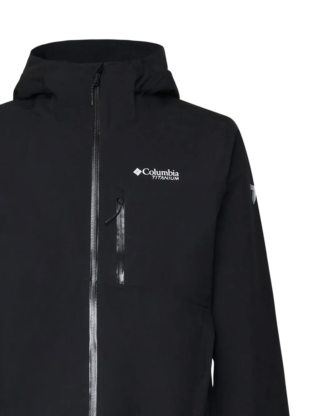 Columbia logo-print hooded jacket Zwart