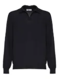 John Galliano V-neck ribbed-hem sweater - Blue