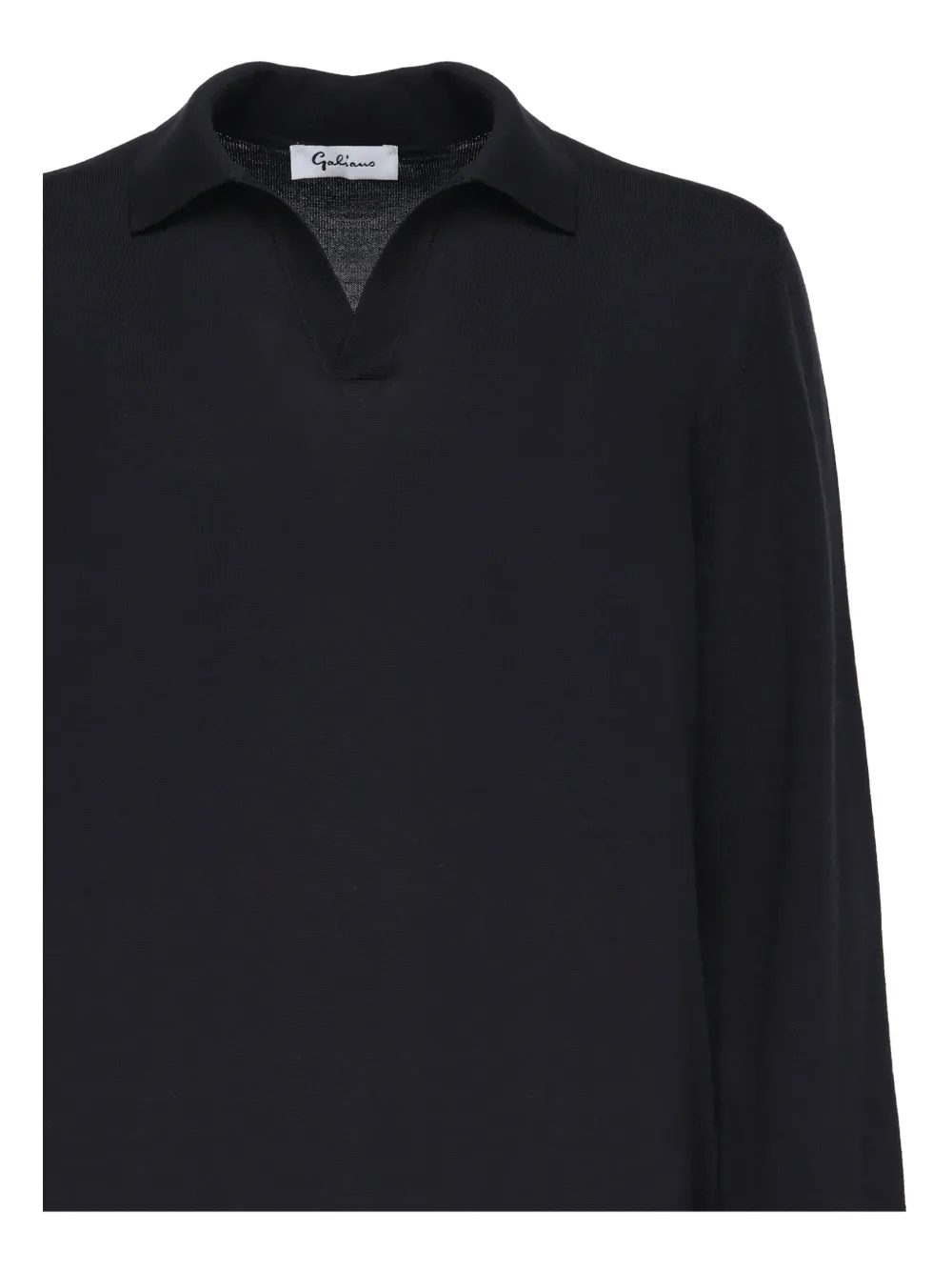 John Galliano Trui met V-hals en geribbelde afwerking Blauw