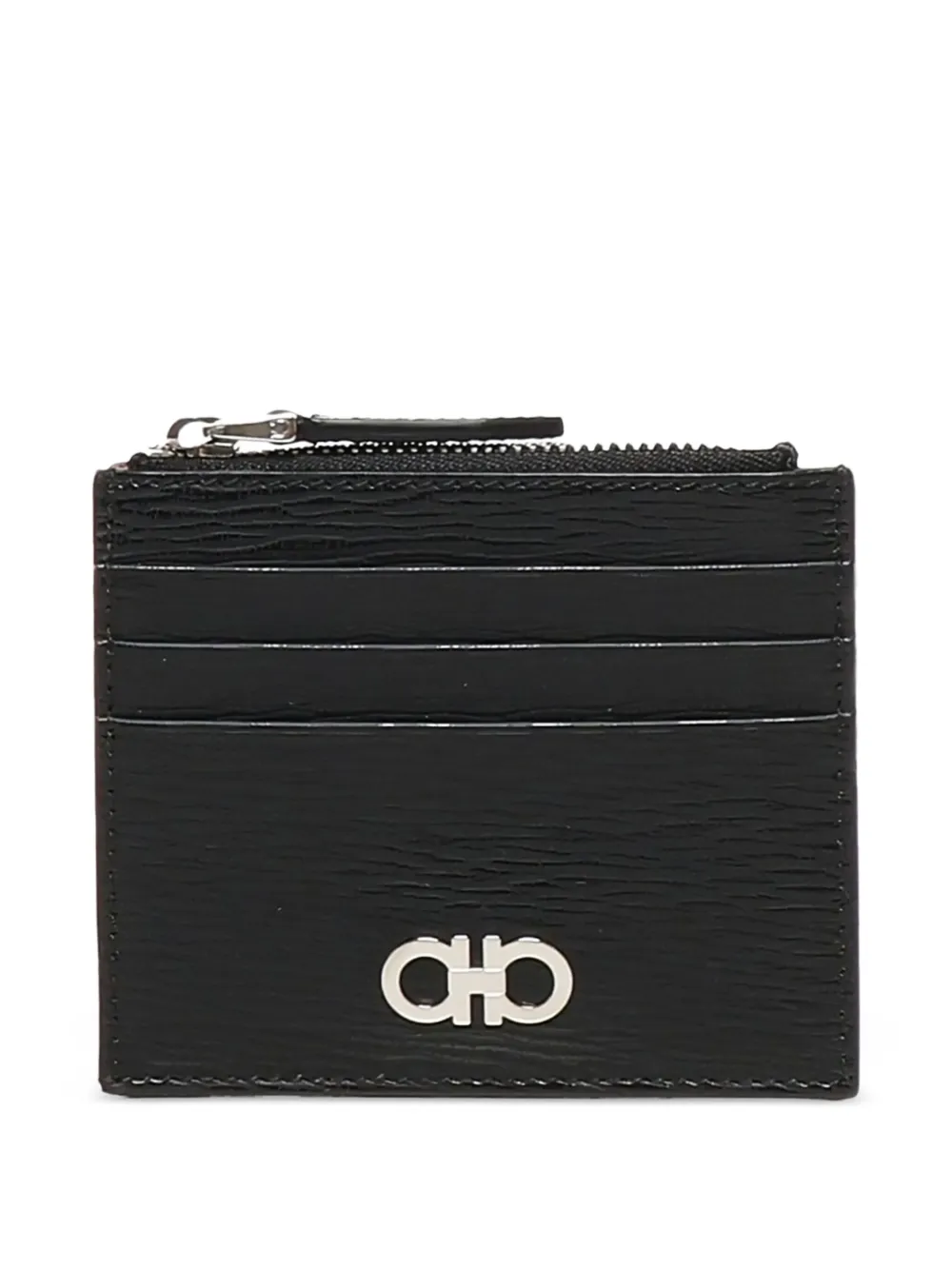 Ferragamo Gancini-logo leather wallet (set of three) Zwart