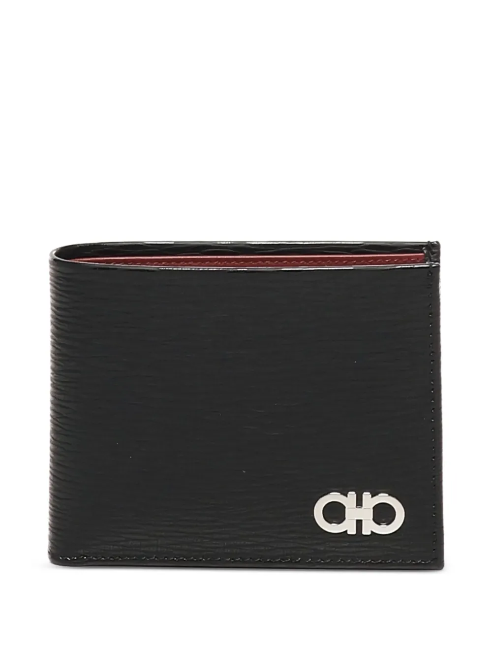 Ferragamo Gancini-logo leather wallet (set of three) Zwart