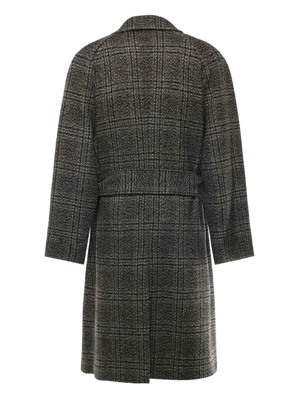 Balenciaga One Layer geruite jas met ceintuur Zwart