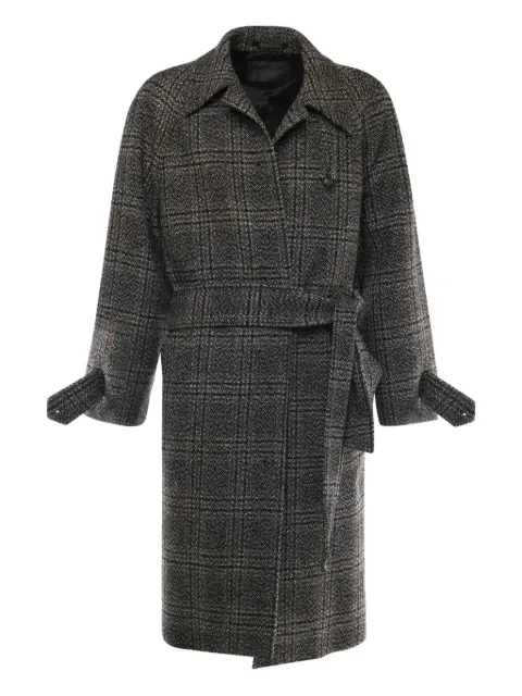 Balenciaga One Layer checked belted coat