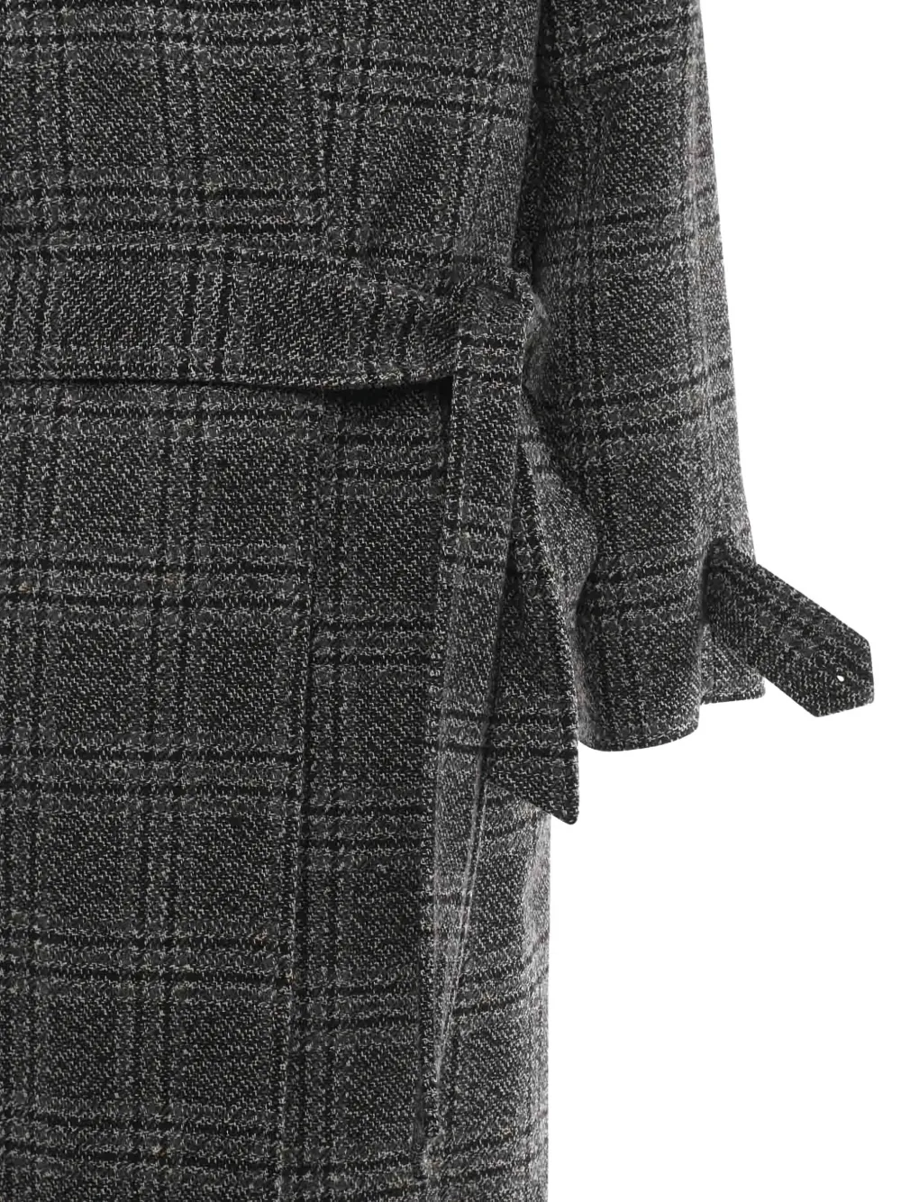 Balenciaga One Layer geruite jas met ceintuur Zwart
