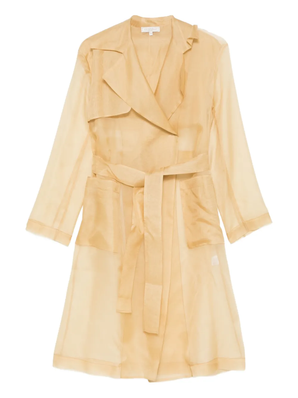 Antonelli belted silk trench coat Beige