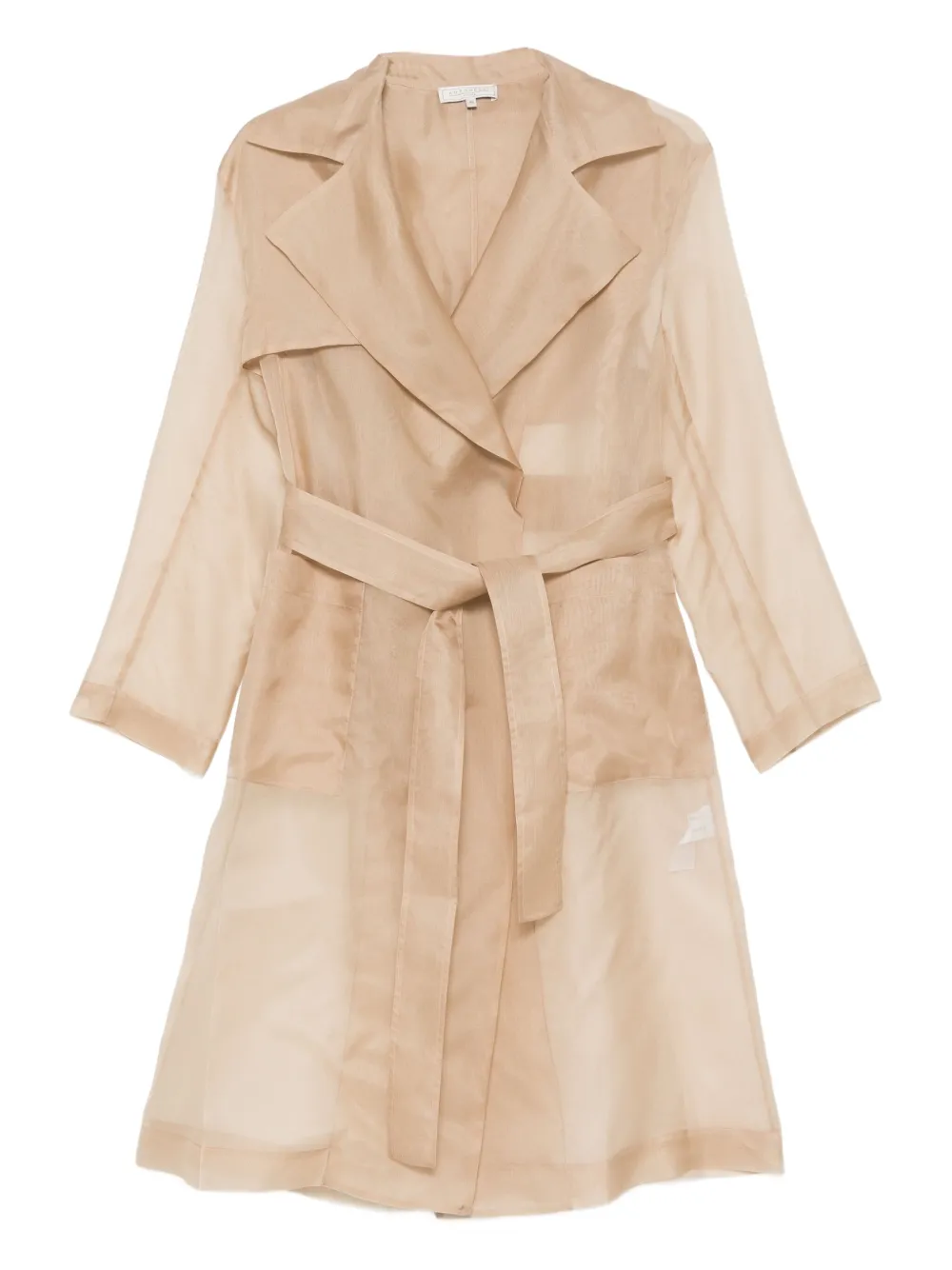 Antonelli belted sheer trench coat Bruin