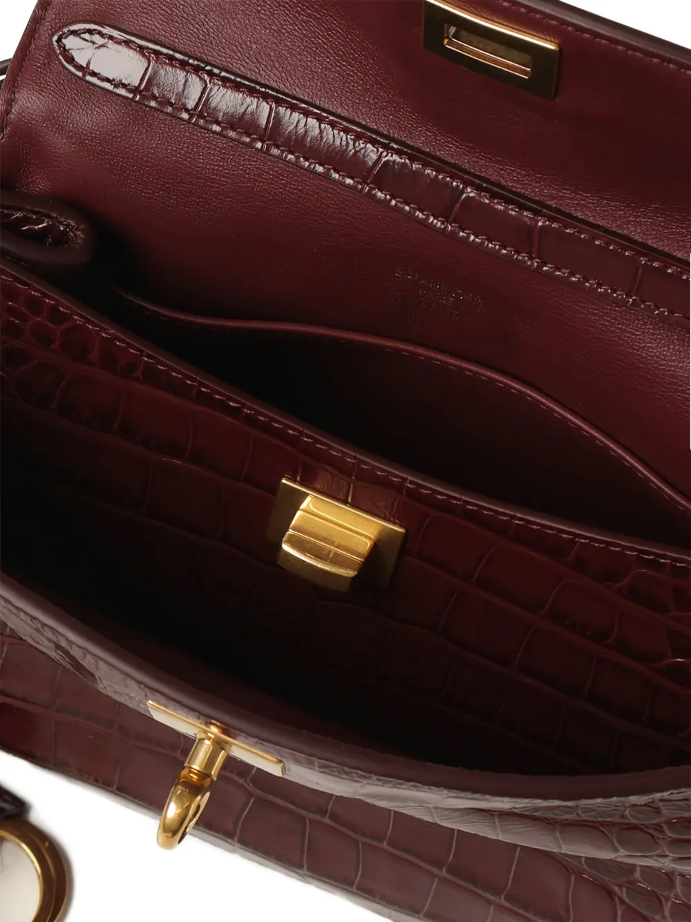 Balenciaga Rodeo tas met krokodillen-reliëf en handgreep Rood