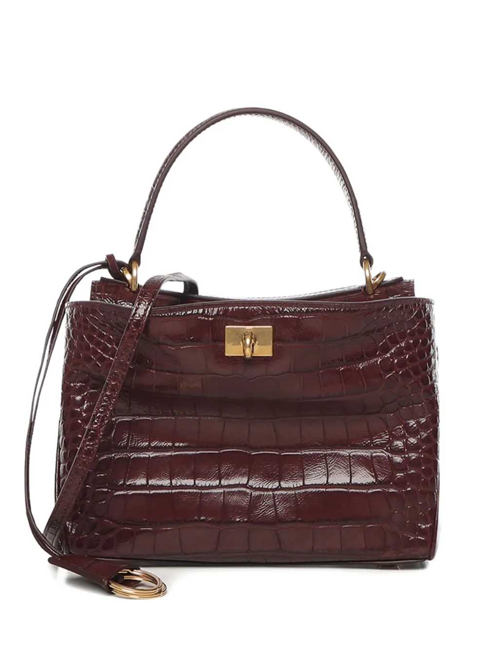 Balenciaga Rodeo tas met krokodillen-reliëf en handgreep Rood