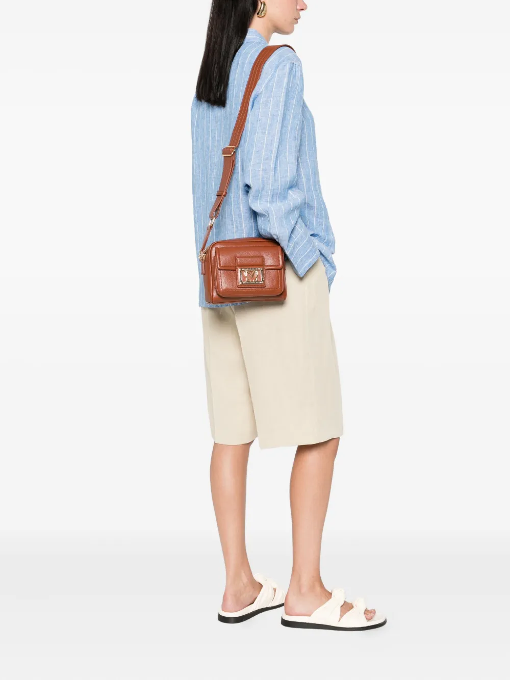 Love Moschino Crossbodytas met logoplakkaat Bruin