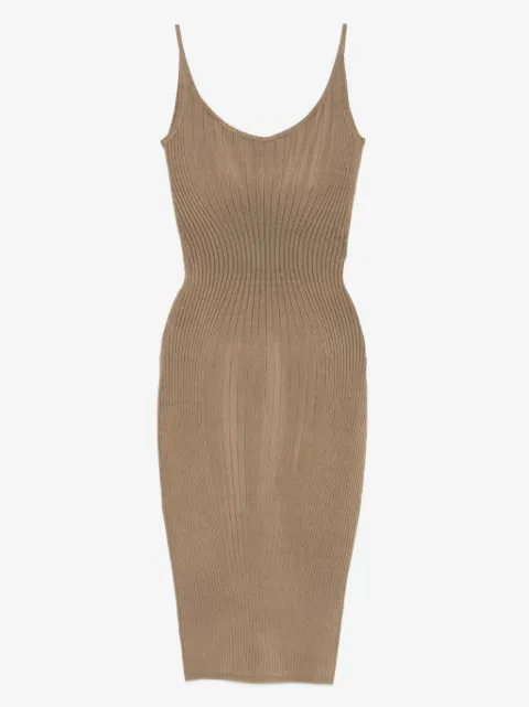 Mugler ribbed spaghetti-strap dress