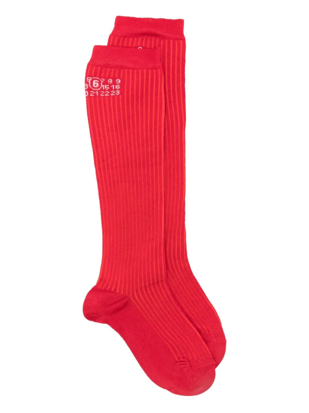 MM6 Maison Margiela logo-detail ribbed socks | Red | Image 1