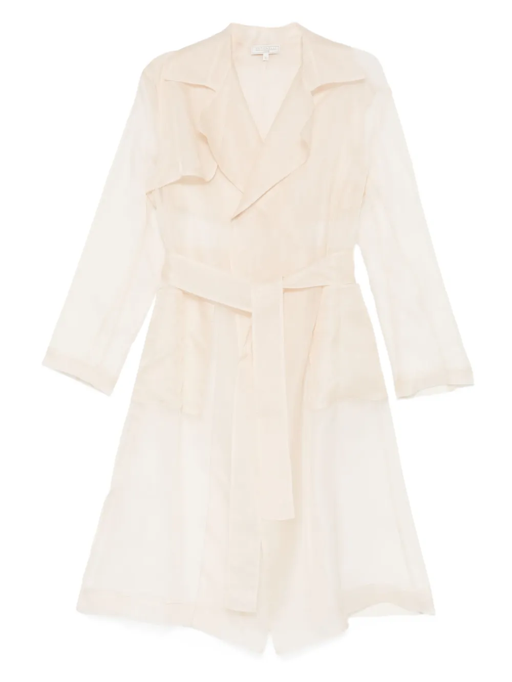 Antonelli belted silk coat Beige