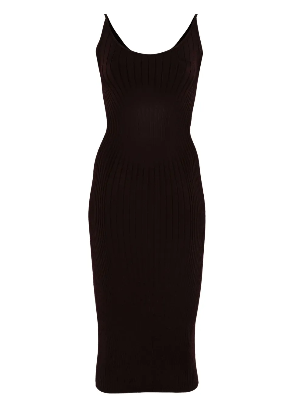 Mugler ribbed midi dress - レッド Mugler ribbed midi dress - レッド
