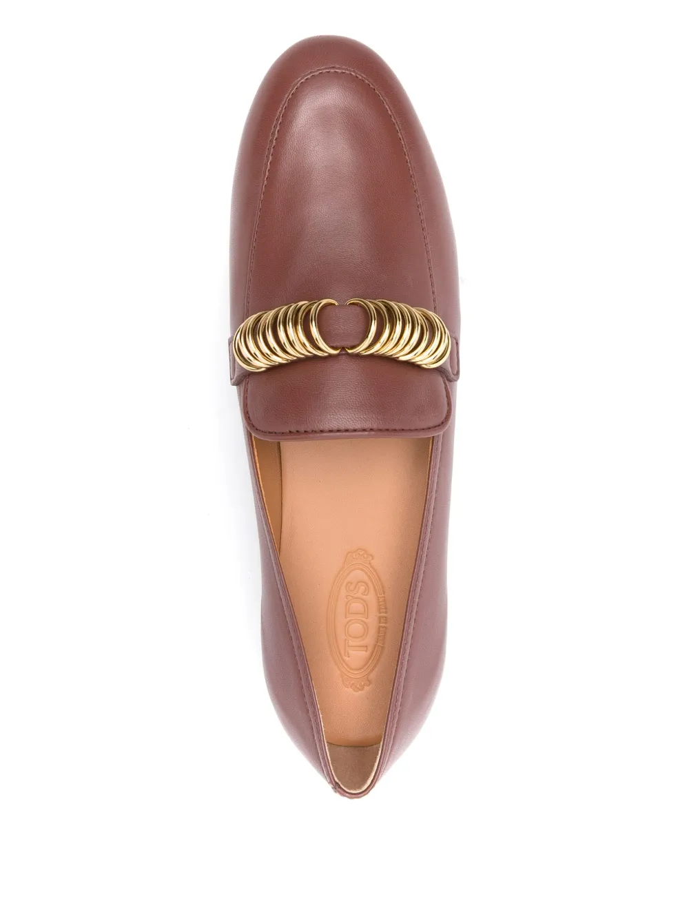 Tod's ring-embellished loafers Brown