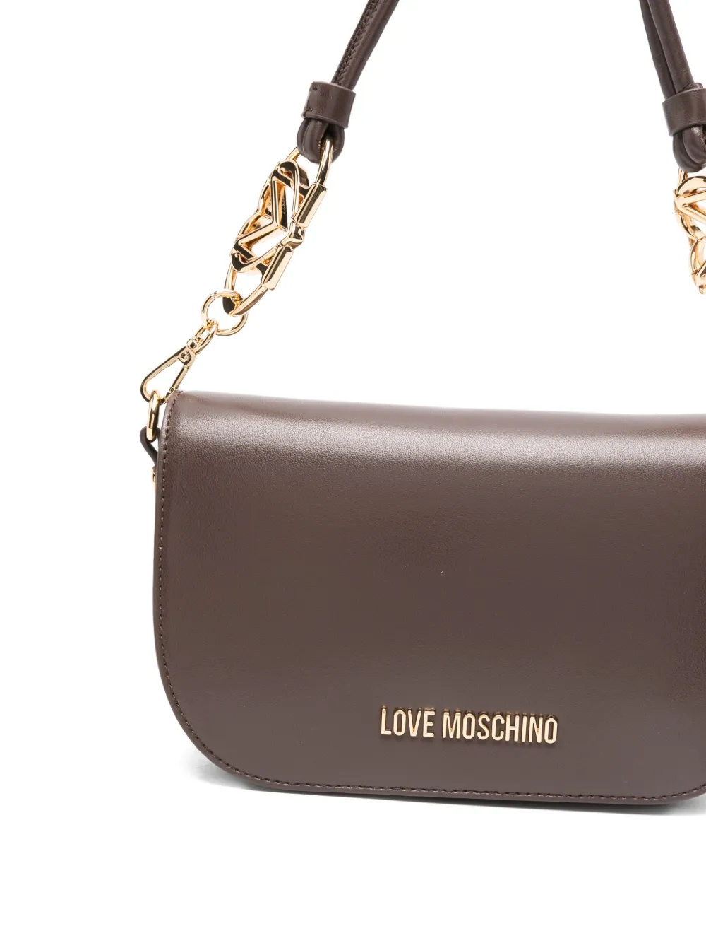 Love Moschino Schoudertas verfraaid met ketting Bruin