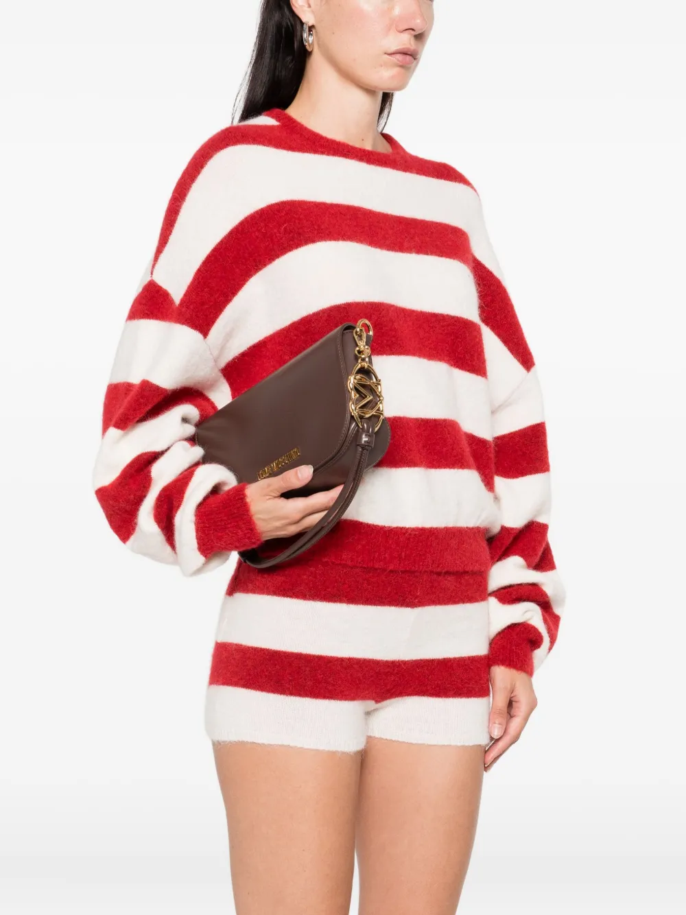 Love Moschino Schoudertas verfraaid met ketting Bruin