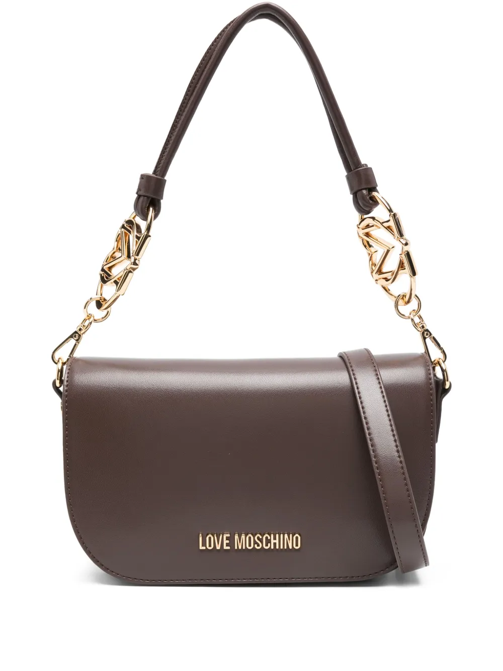Love Moschino Schoudertas verfraaid met ketting Bruin