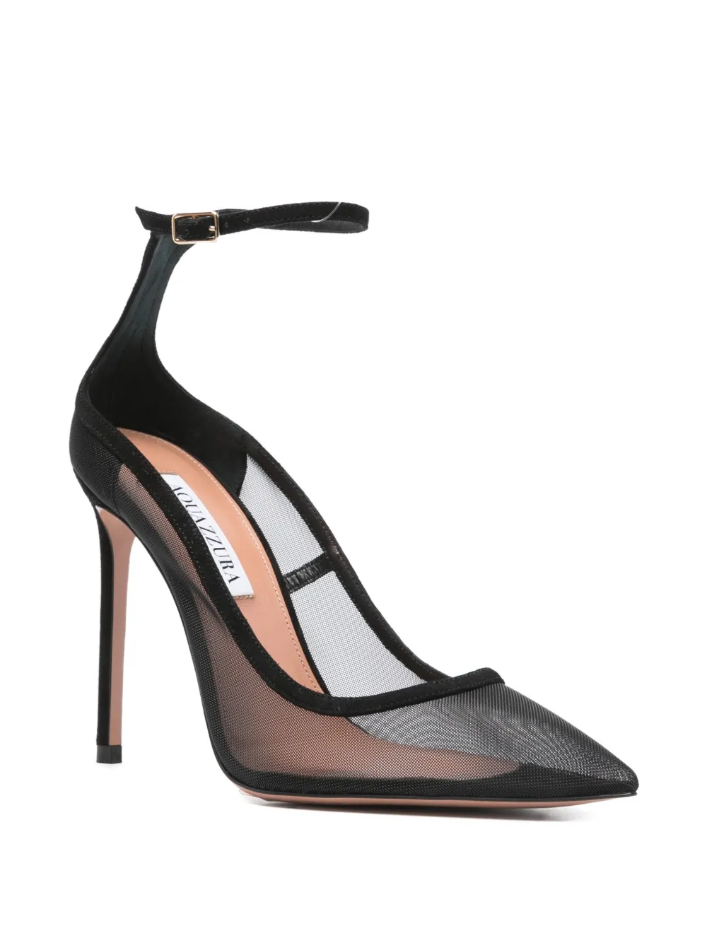 Aquazzura 110mm Love Affair ankle-strap mesh pumps Black