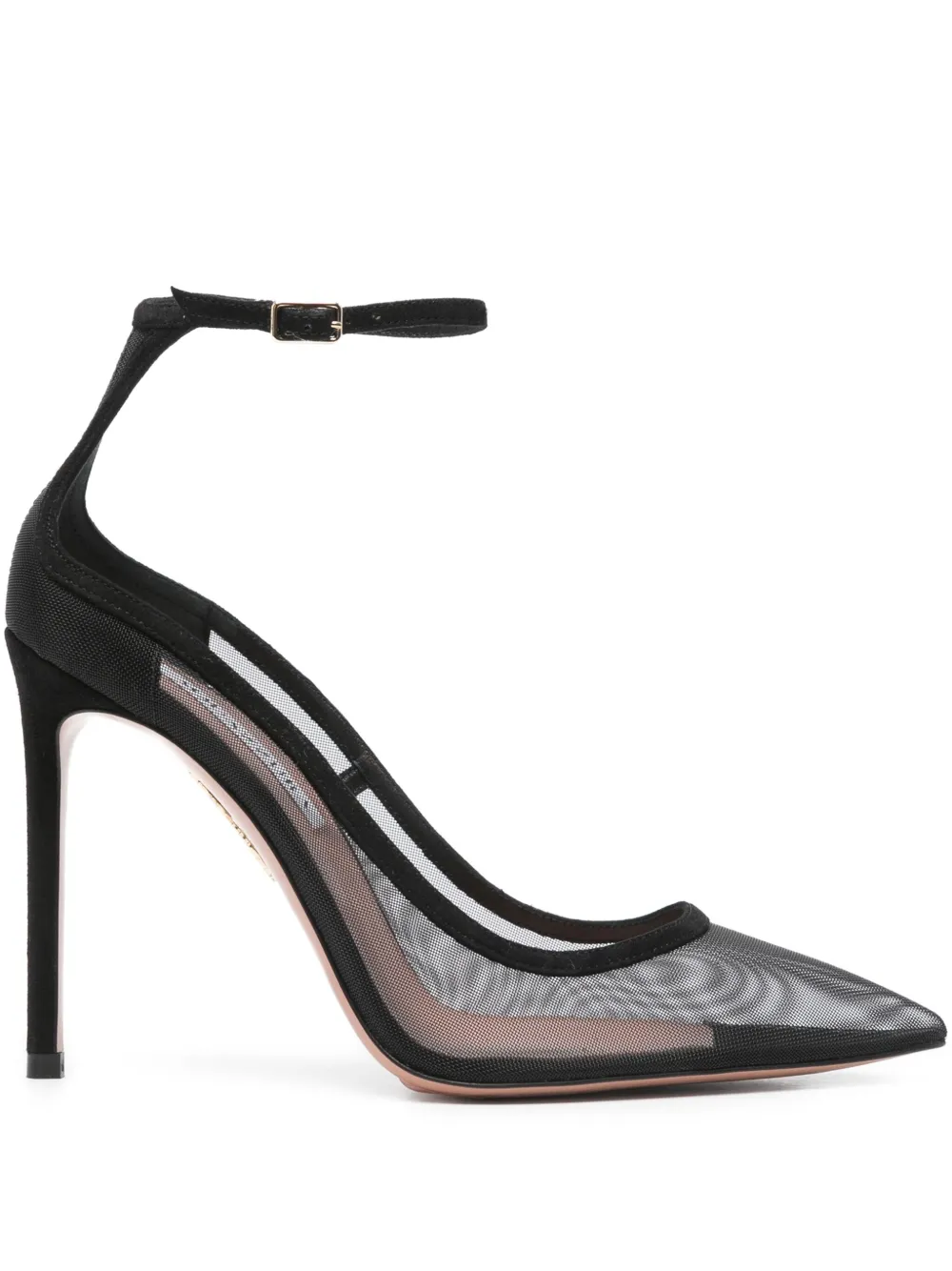 Aquazzura 110mm Love Affair ankle-strap mesh pumps Black