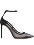 Aquazzura 110mm Love Affair ankle-strap mesh pumps - Black