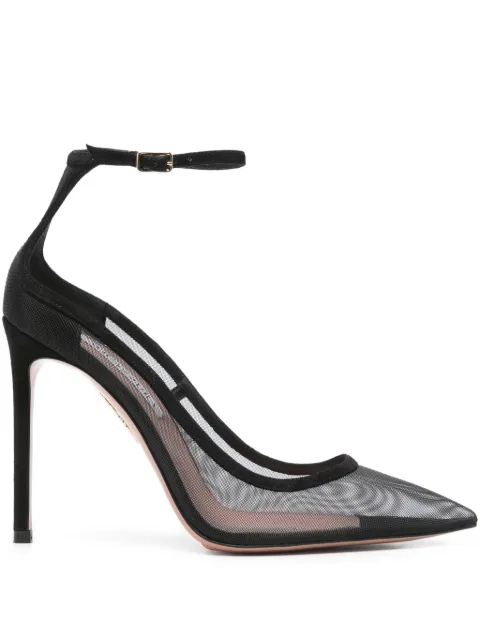 Aquazzura Love Affair Mesh-Pumps mit Knöchelriemen 110mm