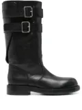 Ann Demeulemeester 35mm Osmo double-buckle leather boots - Black