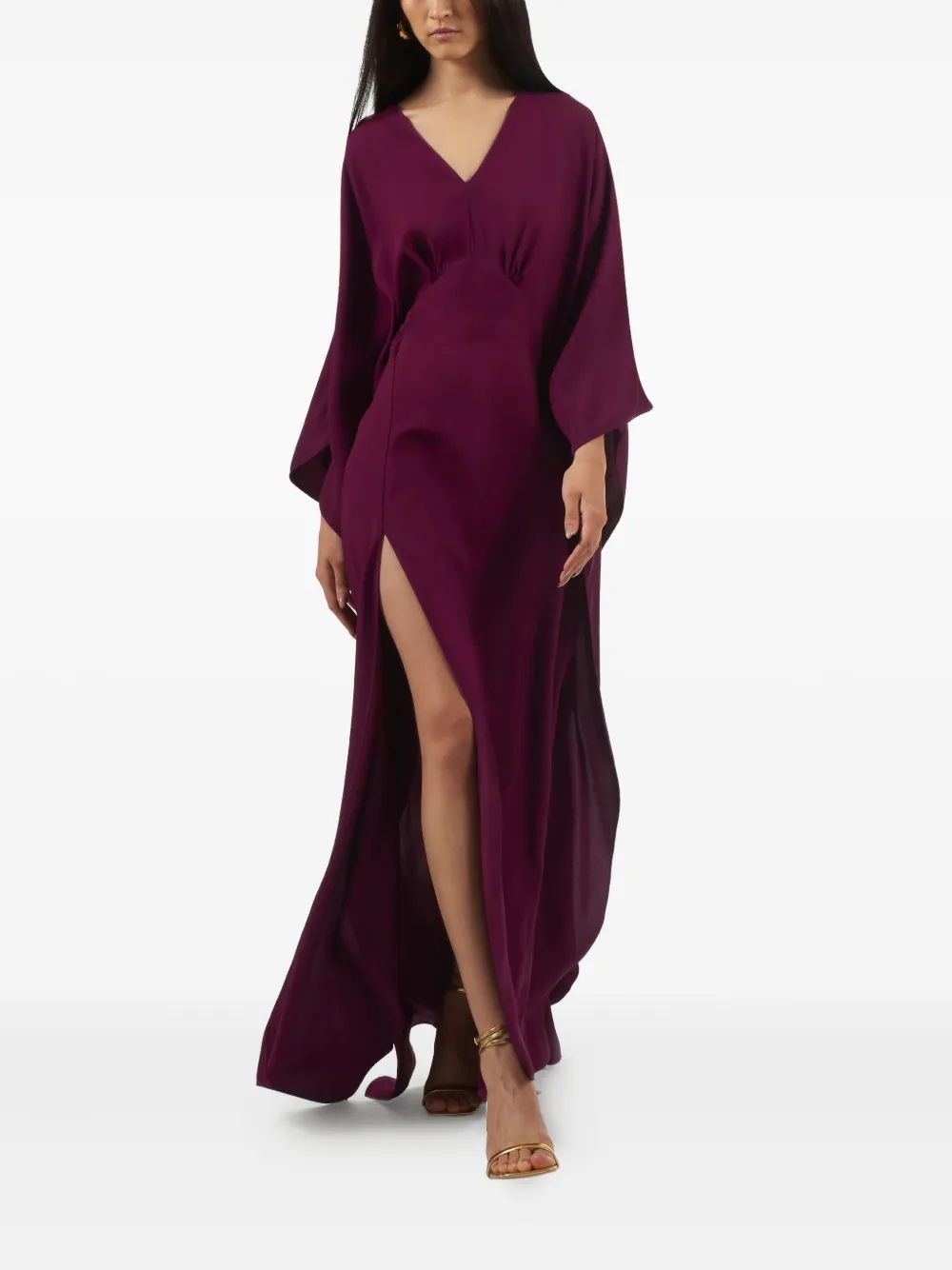 Taller Marmo Obsession maxi-jurk met V-hals Rood