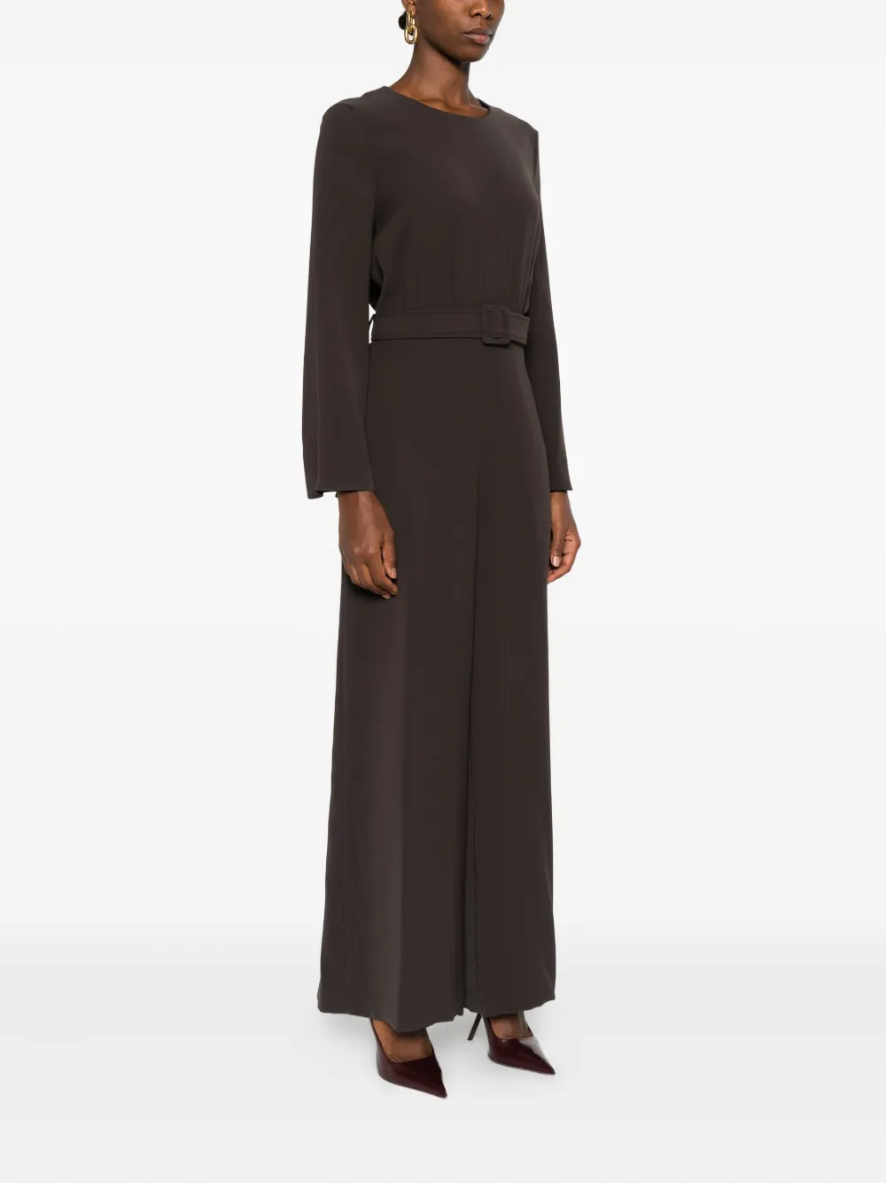 P.A.R.O.S.H. Jumpsuit met ceintuur Bruin
