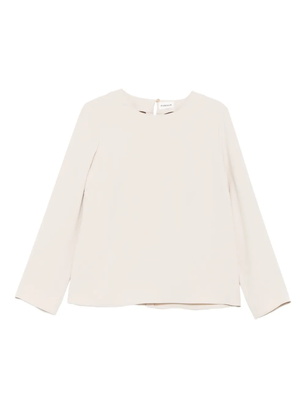 P.A.R.O.S.H. Boxy top met keyhole hals Beige
