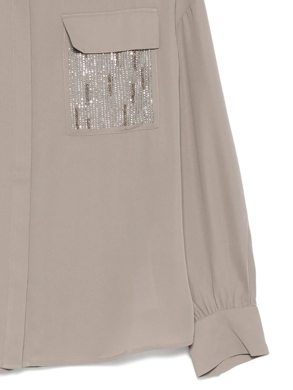 Liu •jo Sequin Pocket Shirt In Gray