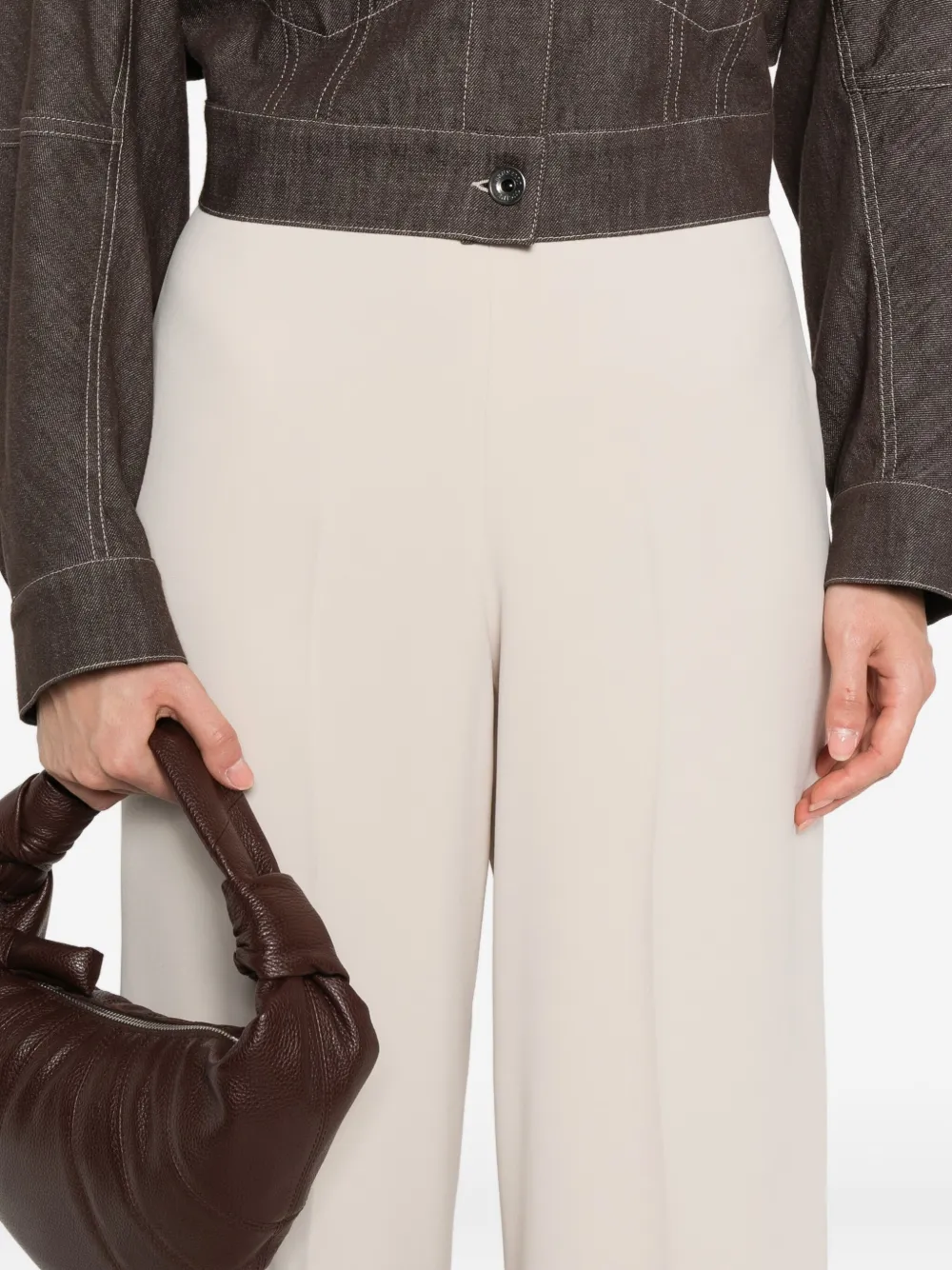 P.A.R.O.S.H. Broek met wijde pijpen Beige