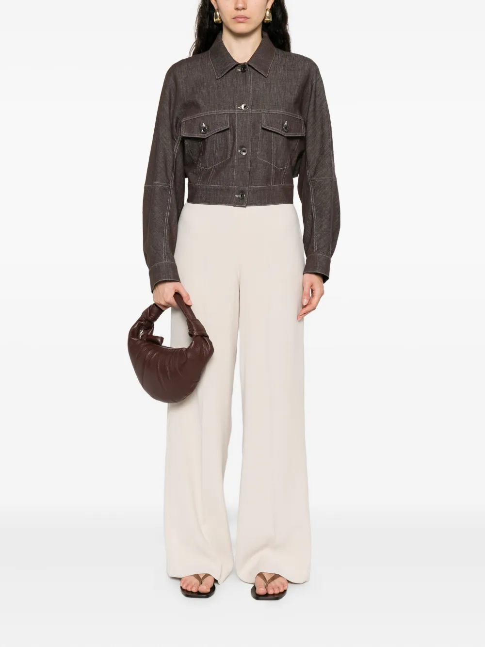 P.A.R.O.S.H. Broek met wijde pijpen Beige