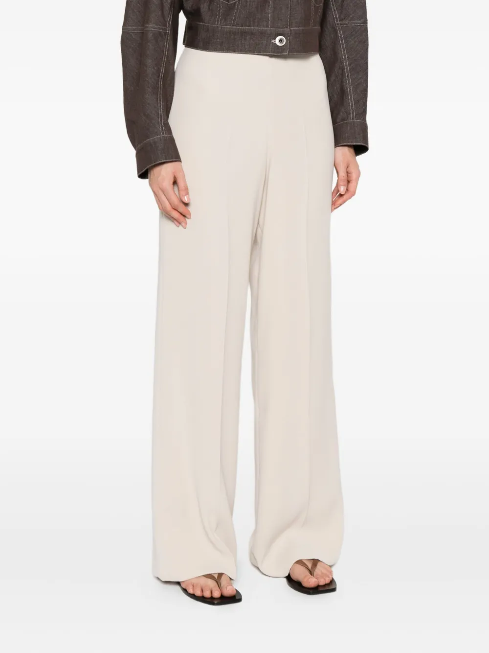 P.A.R.O.S.H. Broek met wijde pijpen Beige
