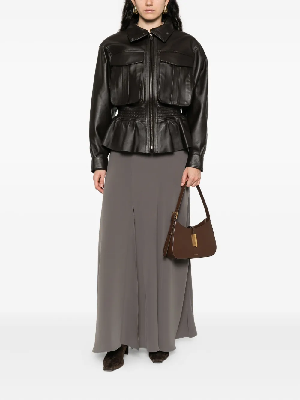 P.a.r.o.s.h A-line Maxi Skirt In Gray
