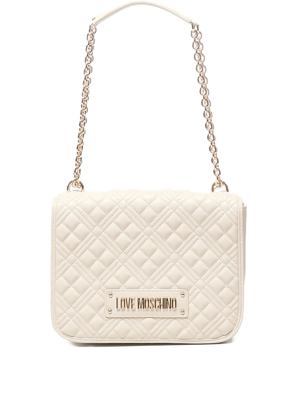 Love Moschino quilted chain shoulder bag Beige