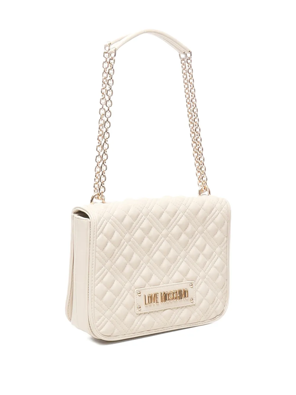 Love Moschino quilted chain shoulder bag Beige