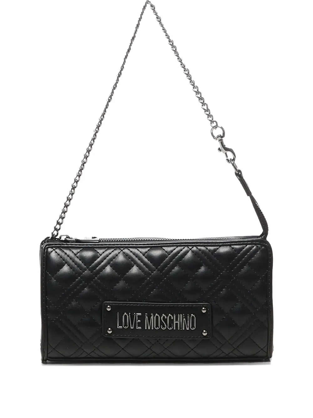 Love Moschino quilted chain shoulder bag Zwart