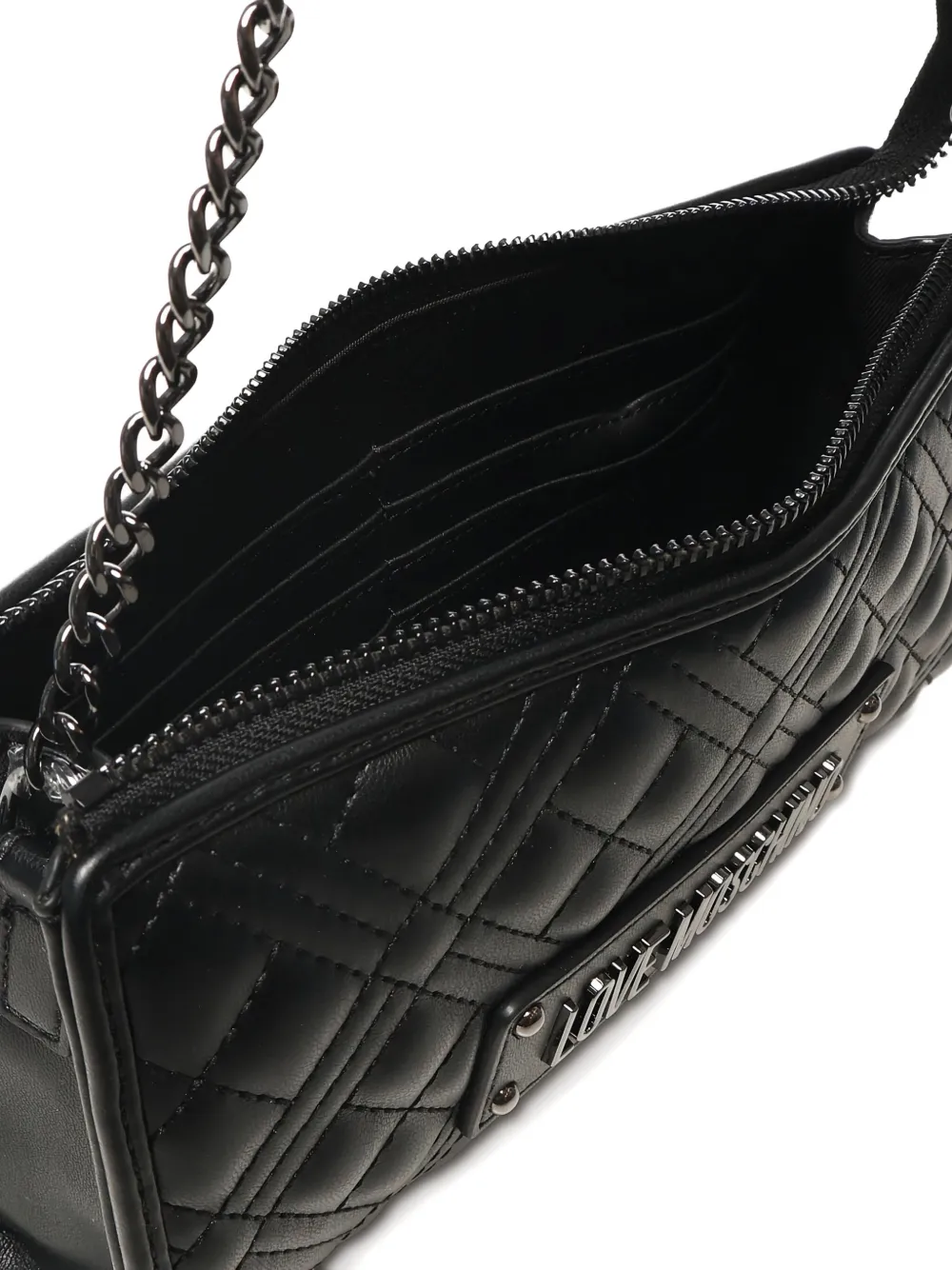 Love Moschino quilted chain shoulder bag Zwart