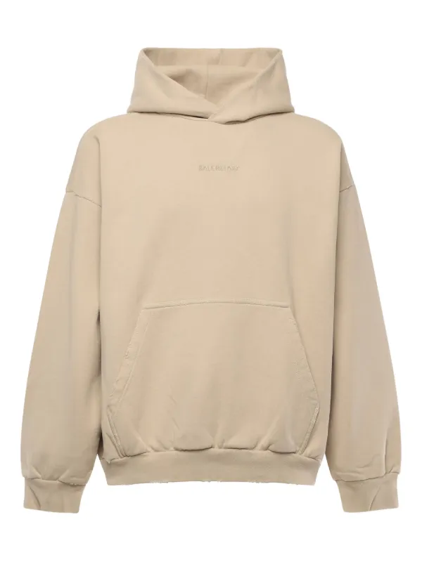 パーカー・フーディ BALENCIAGA Men Hoodies 767877 TQVS99121 Beige Balenciaga logo-embroidered Hoodie | Neutrals | FARFETCH