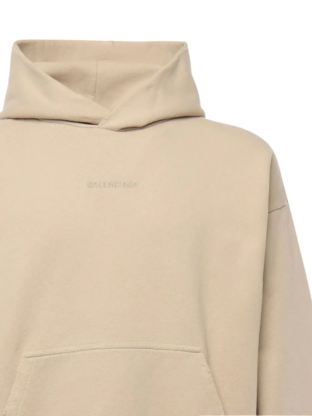 Balenciaga Hoodie met geborduurd logo Beige