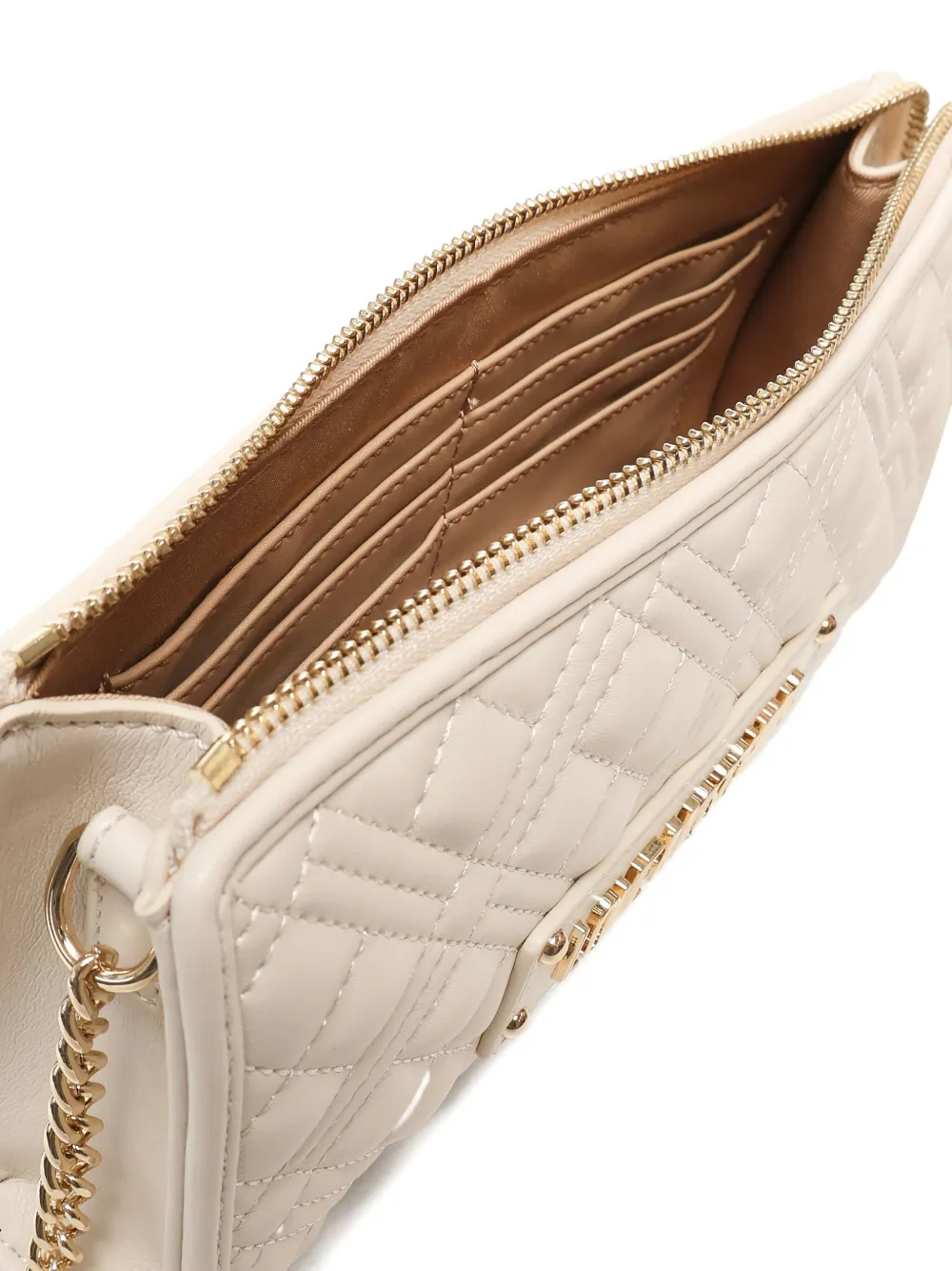 Love Moschino quilted chain shoulder bag Wit