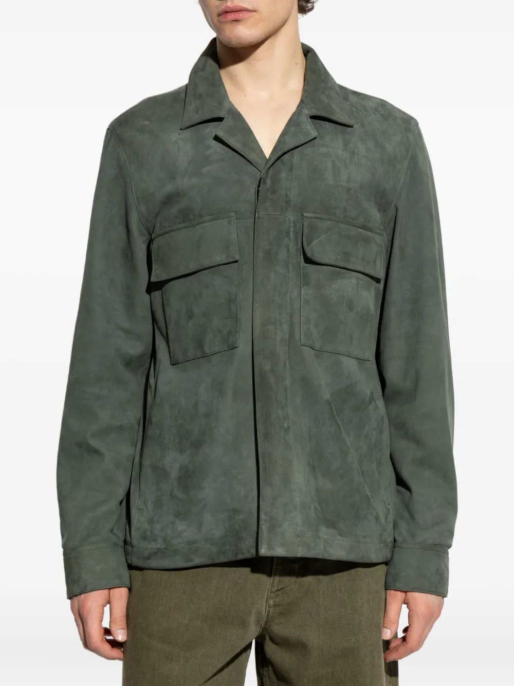 Paul Smith suede shirt jacket Groen